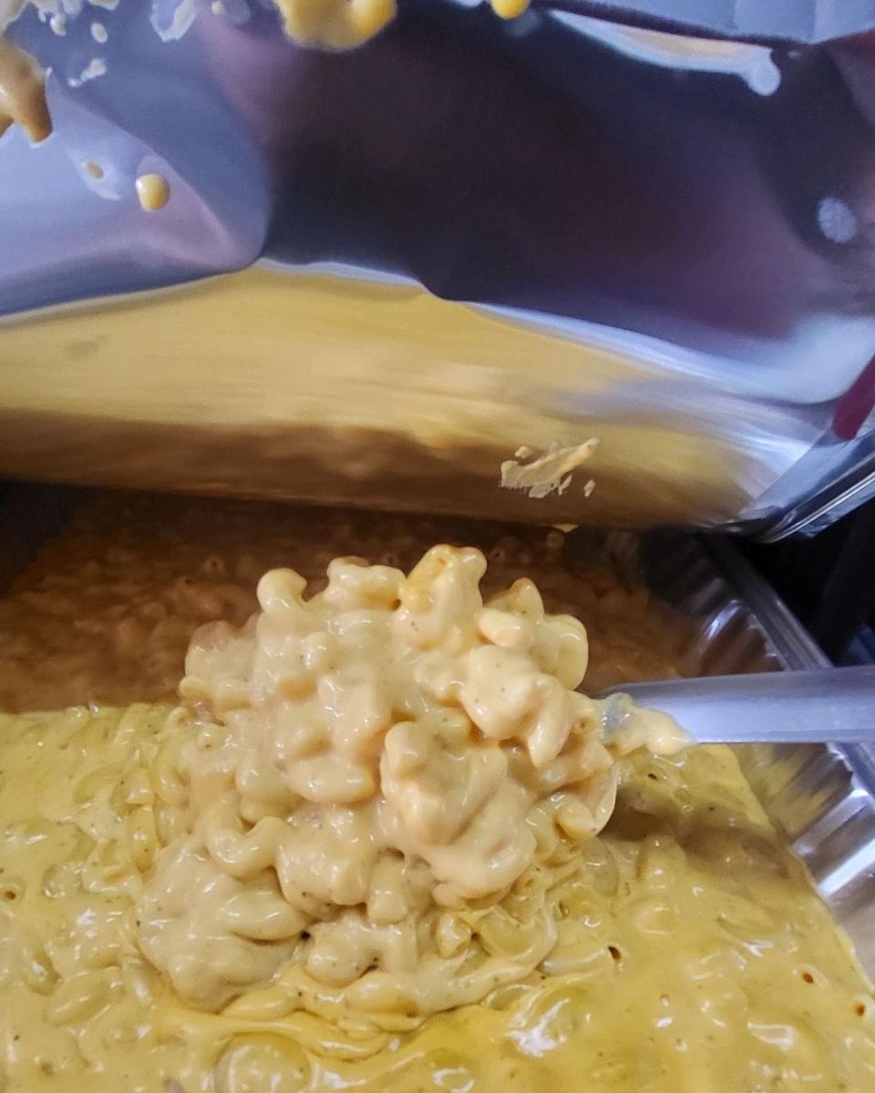 Creamy homemade mac and cheese from Rolling Smokehouse catering